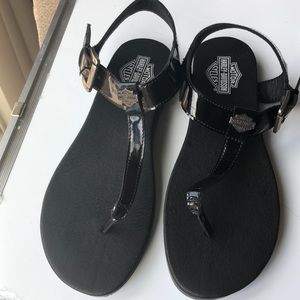Harley Davidson Womens Sandals flip flops black size 8